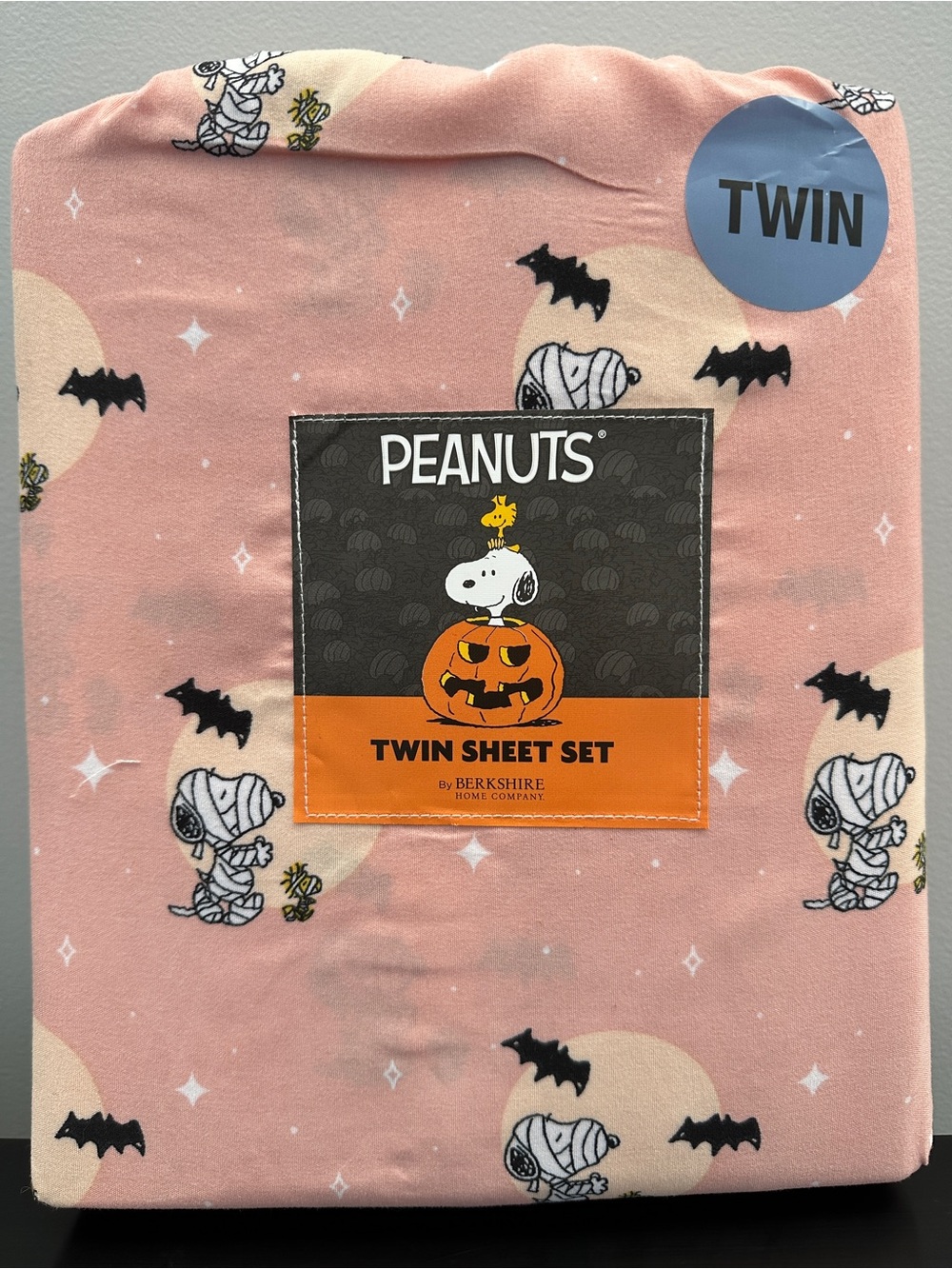 Peanuts Pink Halloween Snoopy Twin Sheet Set
